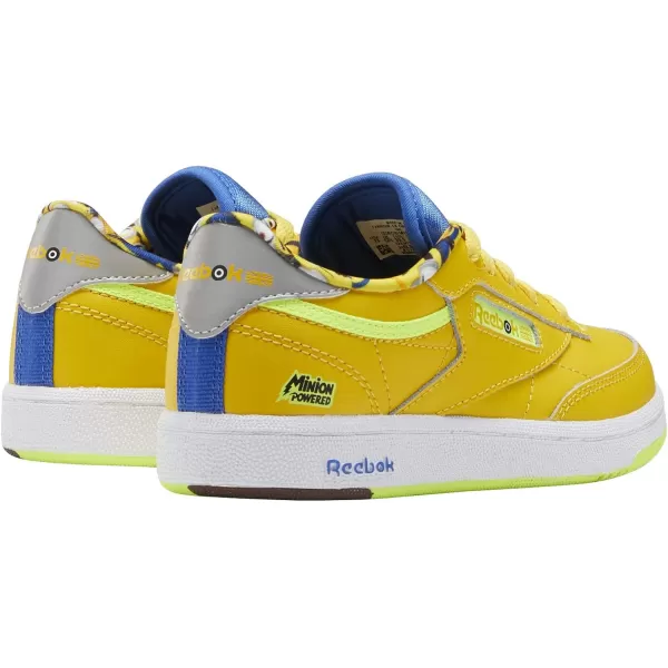 imageReebok Mens Club C 85 Vegan SneakersPrimal YellowHumble BlueSilver Metallic