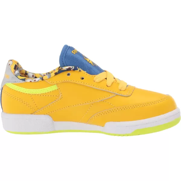 imageReebok Mens Club C 85 Vegan SneakersPrimal YellowHumble BlueSilver Metallic