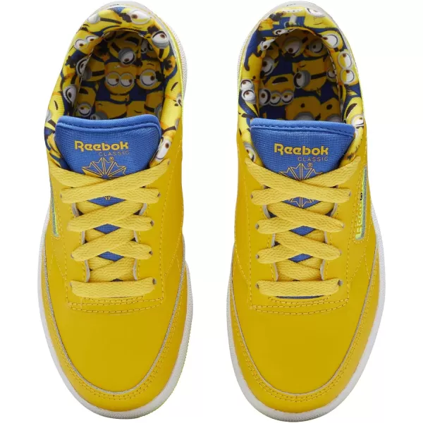 imageReebok Mens Club C 85 Vegan SneakersPrimal YellowHumble BlueSilver Metallic