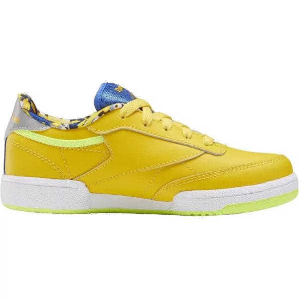 imageReebok Mens Club C 85 Vegan SneakersPrimal YellowHumble BlueSilver Metallic