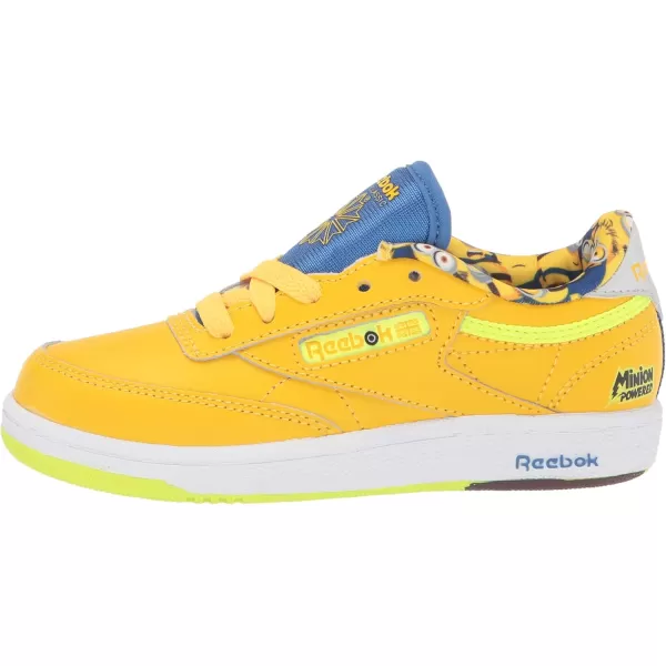 imageReebok Mens Club C 85 Vegan SneakersPrimal YellowHumble BlueSilver Metallic