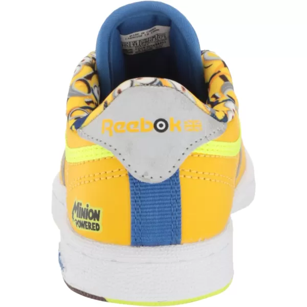 imageReebok Mens Club C 85 Vegan SneakersPrimal YellowHumble BlueSilver Metallic