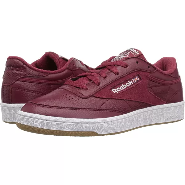 imageReebok Mens Club C Sneaker  Urban MaroonWhiteWashed Bluegum