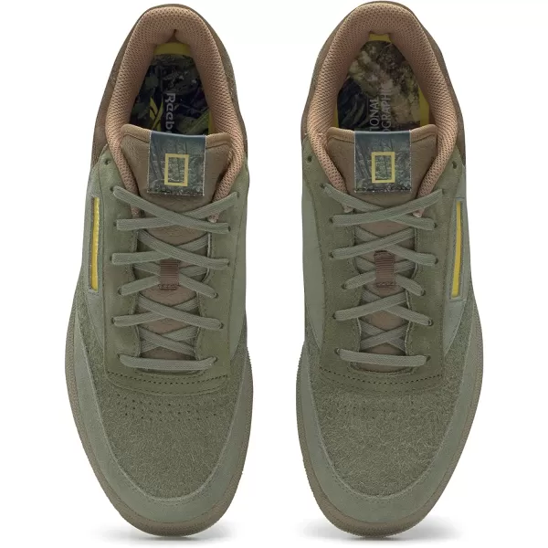 imageReebok Mens Club C Sneaker in National GeographicTerrain ThemeWashed Green