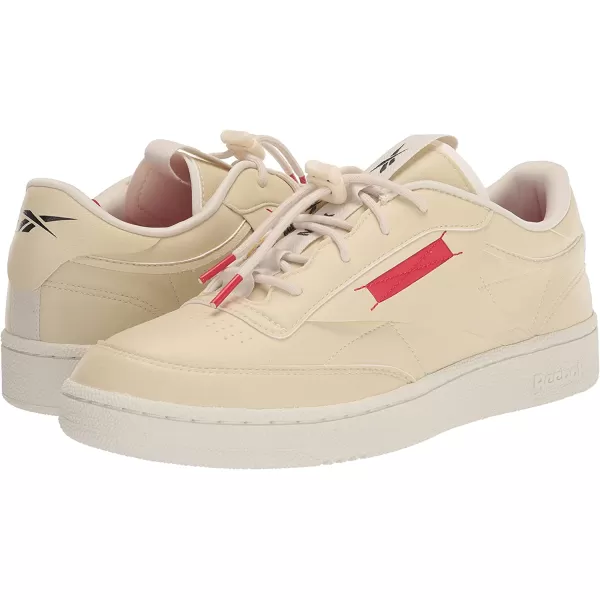 imageReebok Mens Club C Sneaker in Vintage Chalk Vector Red and Black