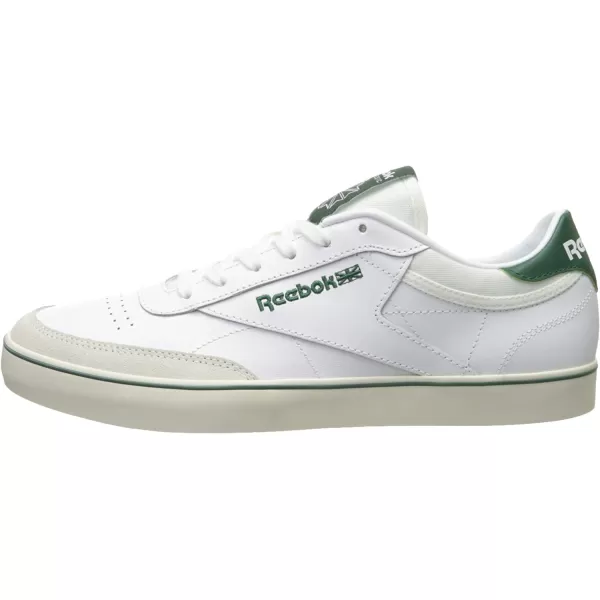 imageReebok Mens Club C Sneaker in White Dark Green and Chalk