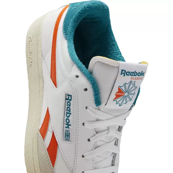 imageReebok Mens Club C Sneaker in WhitePump OrangeSeaport Teal