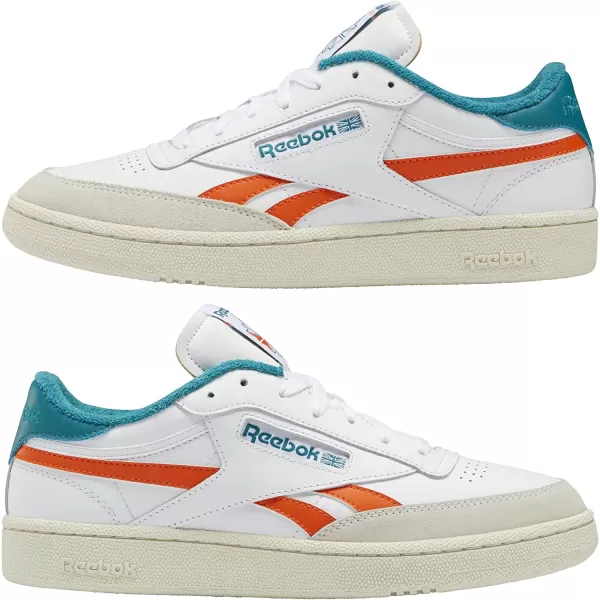 imageReebok Mens Club C Sneaker in WhitePump OrangeSeaport Teal