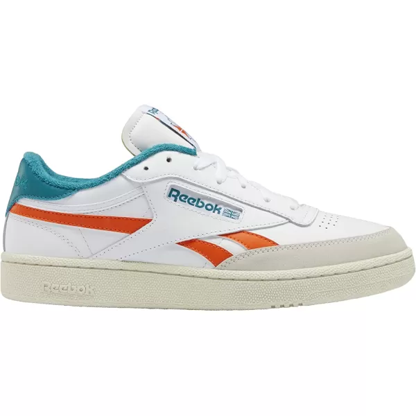 imageReebok Mens Club C Sneaker in WhitePump OrangeSeaport Teal