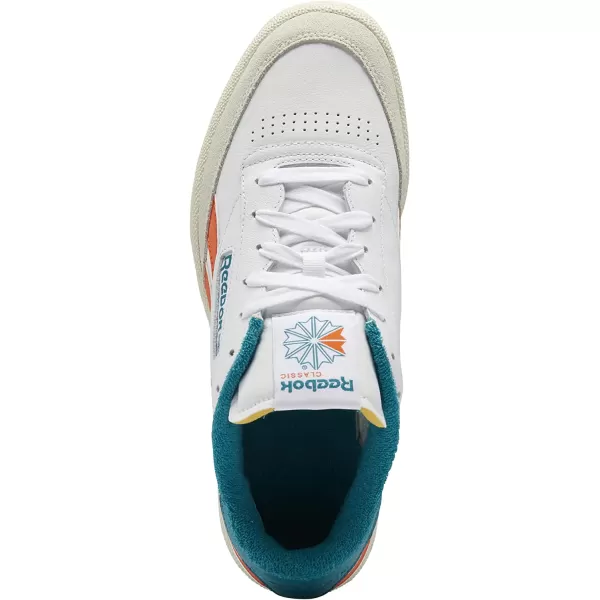 imageReebok Mens Club C Sneaker in WhitePump OrangeSeaport Teal