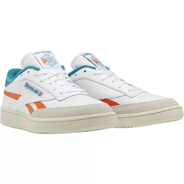 imageReebok Mens Club C Sneaker in WhitePump OrangeSeaport Teal