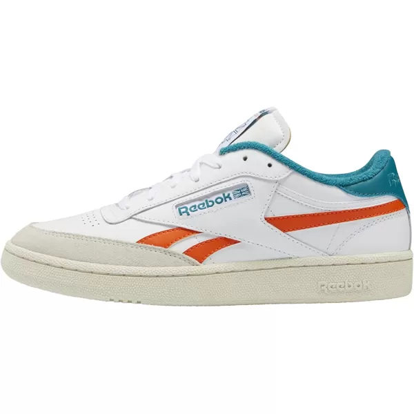 imageReebok Mens Club C Sneaker in WhitePump OrangeSeaport Teal