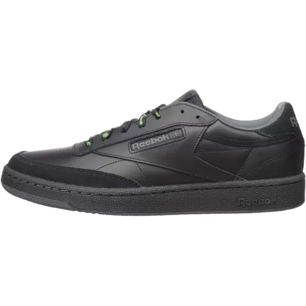 imageReebok Mens Club C SneakerBlackTrue GreyNeon Lime