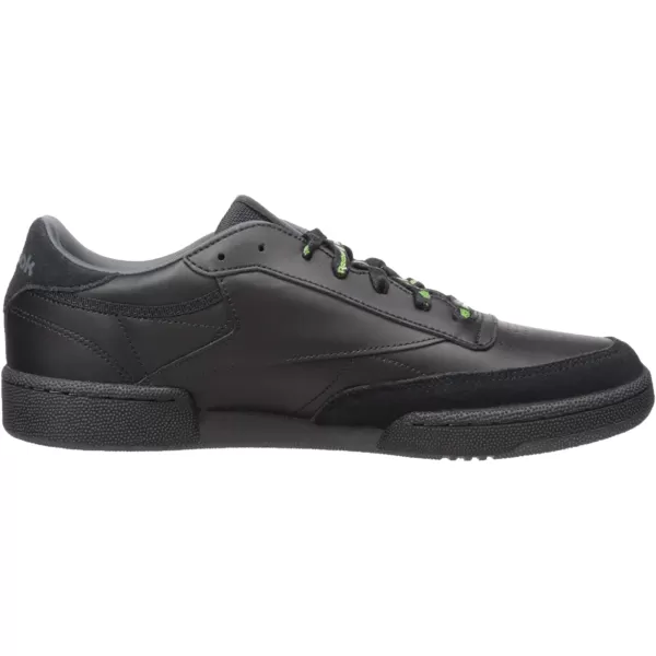 imageReebok Mens Club C SneakerBlackTrue GreyNeon Lime