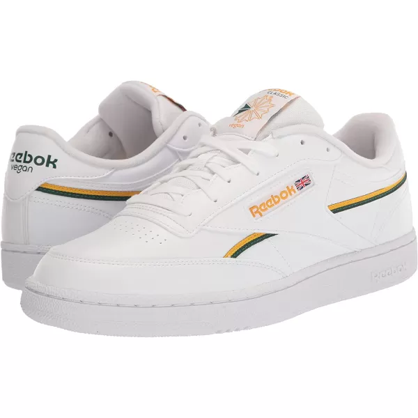 imageReebok Mens Club C SneakerFtwr WhiteCollegiate GoldDark Green