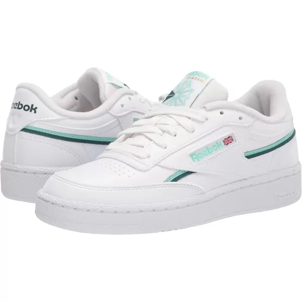 imageReebok Mens Club C SneakerFtwr WhiteHint MintMidnight Pine