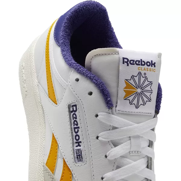 imageReebok Mens Club C SneakerWhiteCollegiate GoldBold Purple