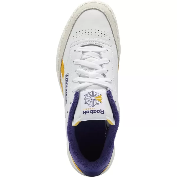 imageReebok Mens Club C SneakerWhiteCollegiate GoldBold Purple