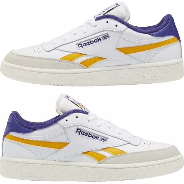 imageReebok Mens Club C SneakerWhiteCollegiate GoldBold Purple