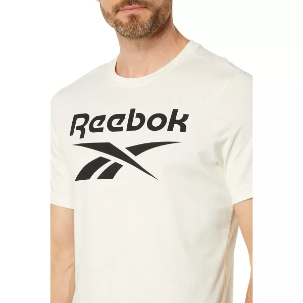 imageReebok Mens Cream White Tee with Black Logo