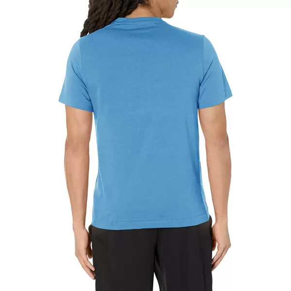 imageReebok Mens Essential BlueWhite Logo Big Logo Tee
