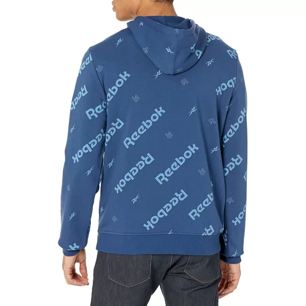 imageReebok Mens Graphic Hoodie in Batik Blue and Light Blue All Over Print