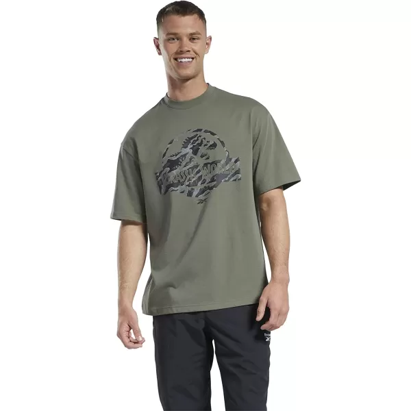 imageReebok Mens Graphic TeeJurassic WorldHunter Green