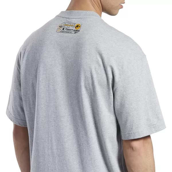 imageReebok Mens Graphic TeeJurassic WorldMedium Heather Grey
