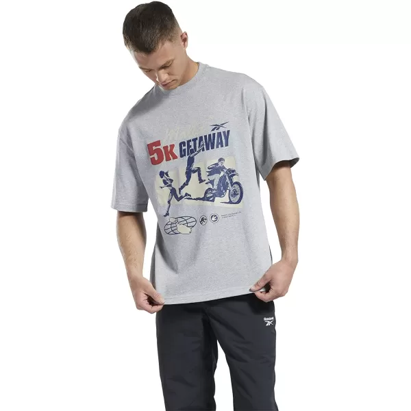 imageReebok Mens Graphic TeeJurassic WorldMedium Heather Grey