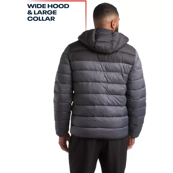 imageReebok Mens Jacket  Lightweight Hooded Quilted Puffer Coat  Warm Insulated Winter Jacket for Men MXXLCharcoalBlack