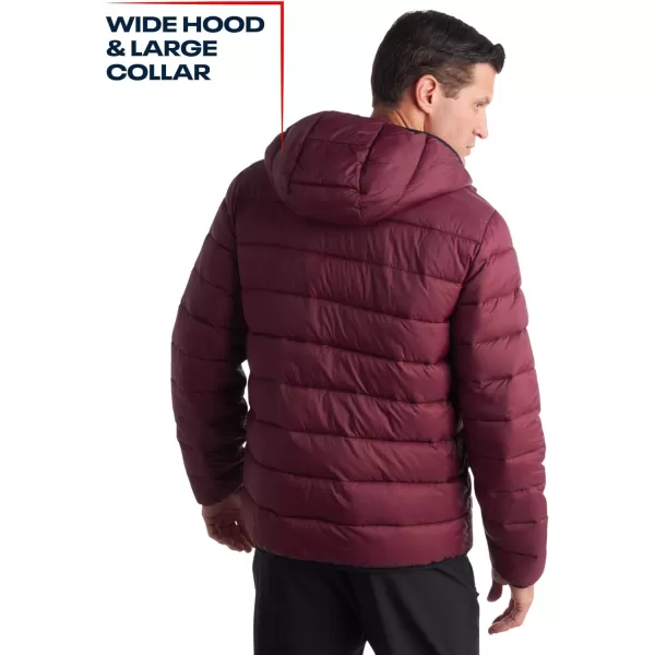imageReebok Mens Jacket  Lightweight Hooded Quilted Puffer Coat  Warm Insulated Winter Jacket for Men MXXLClassic Maroon