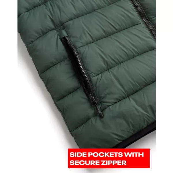 imageReebok Mens Jacket  Lightweight Hooded Quilted Puffer Coat  Warm Insulated Winter Jacket for Men MXXLHunter