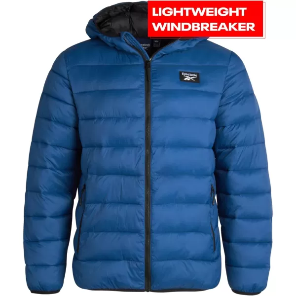 imageReebok Mens Jacket  Lightweight Hooded Quilted Puffer Coat  Warm Insulated Winter Jacket for Men MXXLNorthern Night