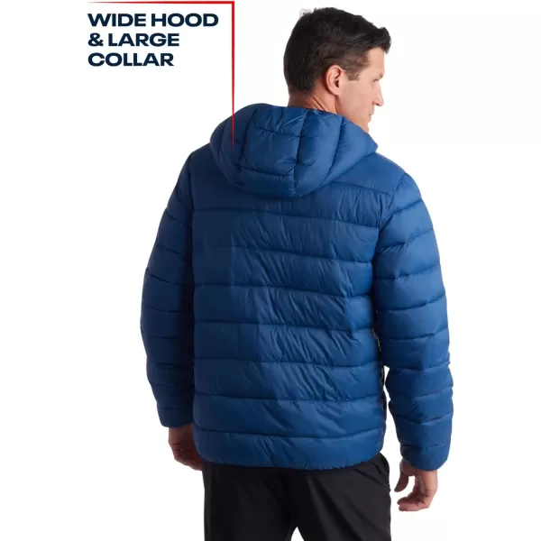 imageReebok Mens Jacket  Lightweight Hooded Quilted Puffer Coat  Warm Insulated Winter Jacket for Men MXXLNorthern Night