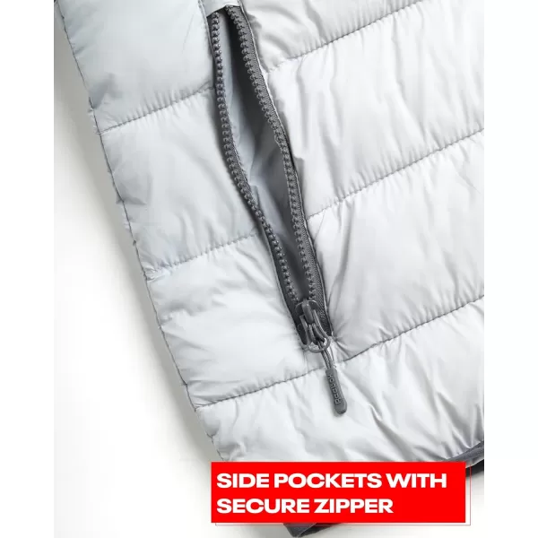 imageReebok Mens Jacket  Lightweight Hooded Quilted Puffer Coat  Warm Insulated Winter Jacket for Men MXXLPure GreyCharcoal