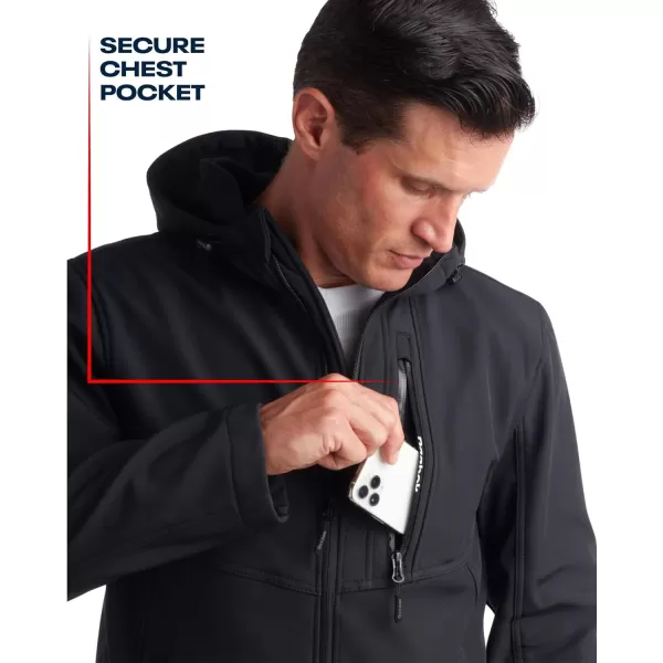 imageReebok Mens Jacket  Lightweight Softshell Jacket with Hood  Casual Weather Resistant Coat for Men SXXLBlack