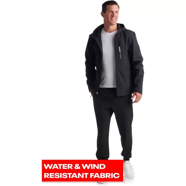 imageReebok Mens Jacket  Lightweight Softshell Jacket with Hood  Casual Weather Resistant Coat for Men SXXLBlack