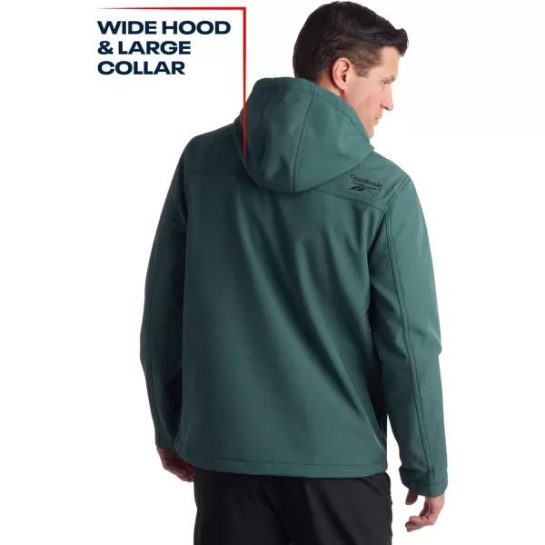 imageReebok Mens Jacket  Lightweight Softshell Jacket with Hood  Casual Weather Resistant Coat for Men SXXLHunter
