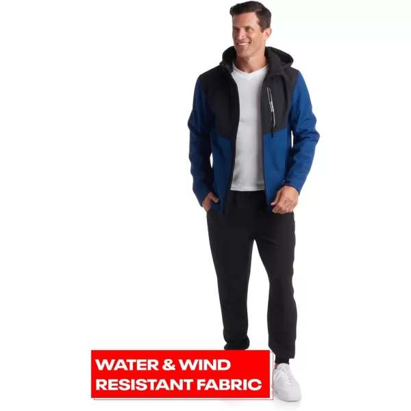 imageReebok Mens Jacket  Lightweight Softshell Jacket with Hood  Casual Weather Resistant Coat for Men SXXLNorthern NightBlack