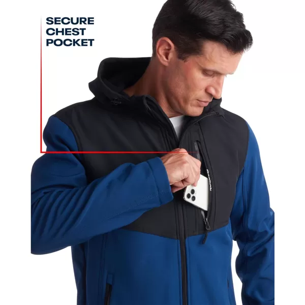 imageReebok Mens Jacket  Lightweight Softshell Jacket with Hood  Casual Weather Resistant Coat for Men SXXLNorthern NightBlack