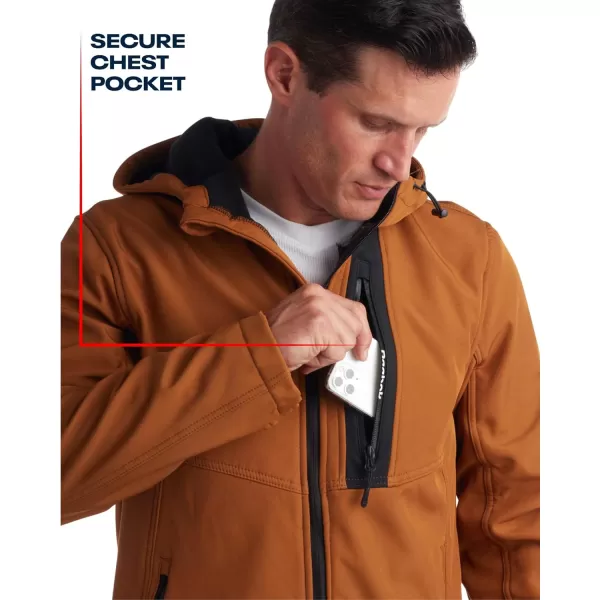 imageReebok Mens Jacket  Lightweight Softshell Jacket with Hood  Casual Weather Resistant Coat for Men SXXLTimber