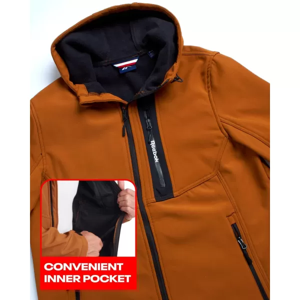 imageReebok Mens Jacket  Lightweight Softshell Jacket with Hood  Casual Weather Resistant Coat for Men SXXLTimber