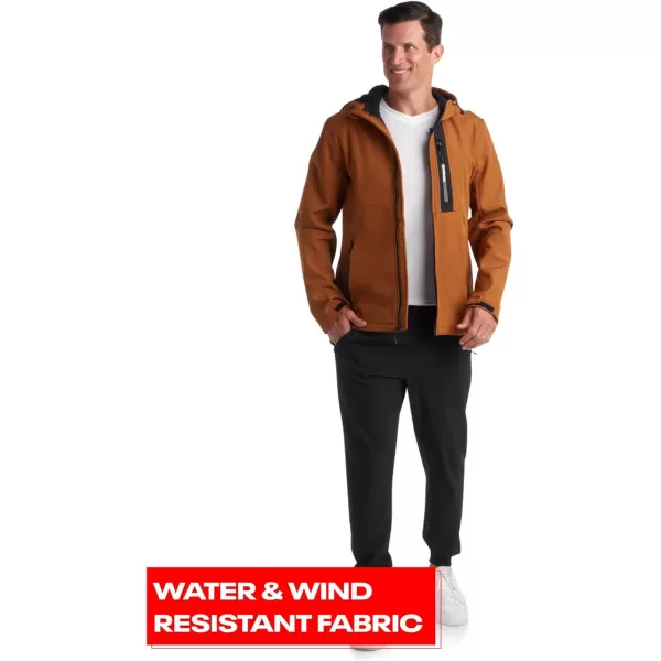 imageReebok Mens Jacket  Lightweight Softshell Jacket with Hood  Casual Weather Resistant Coat for Men SXXLTimber
