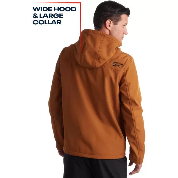 imageReebok Mens Jacket  Lightweight Softshell Jacket with Hood  Casual Weather Resistant Coat for Men SXXLTimber
