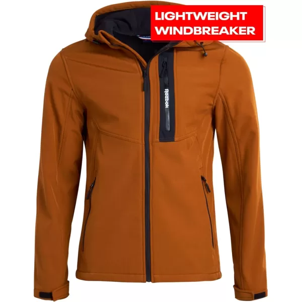 imageReebok Mens Jacket  Lightweight Softshell Jacket with Hood  Casual Weather Resistant Coat for Men SXXLTimber
