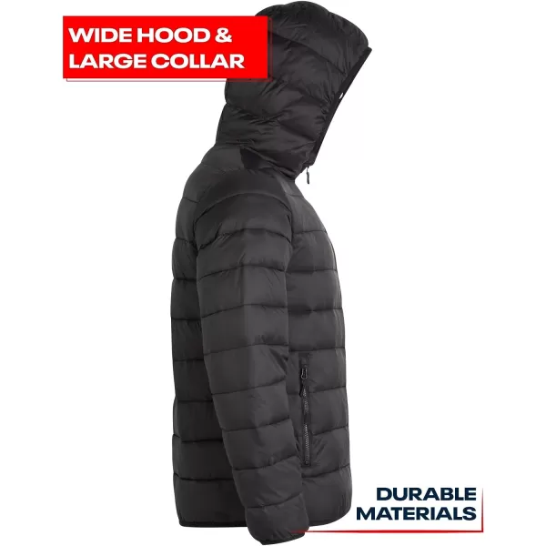 imageReebok Mens Jacket  Packable Quilted Puffer Coat  Weather Resistant Lightweight Outerwear Windbreaker Coat for Men MXXLBlack