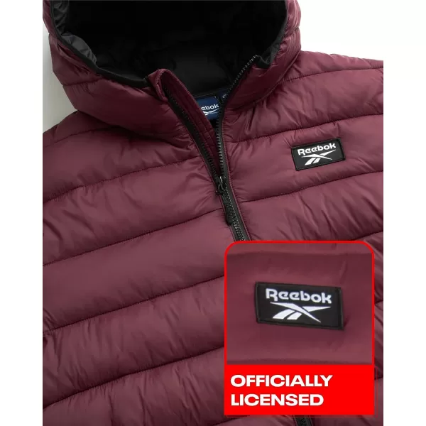 imageReebok Mens Jacket  Packable Quilted Puffer Coat  Weather Resistant Lightweight Outerwear Windbreaker Coat for Men MXXLClassic Maroon
