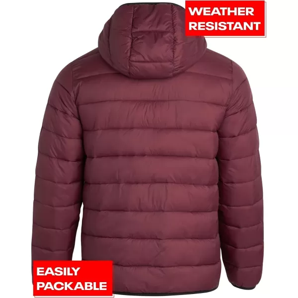 imageReebok Mens Jacket  Packable Quilted Puffer Coat  Weather Resistant Lightweight Outerwear Windbreaker Coat for Men MXXLClassic Maroon