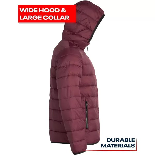 imageReebok Mens Jacket  Packable Quilted Puffer Coat  Weather Resistant Lightweight Outerwear Windbreaker Coat for Men MXXLClassic Maroon