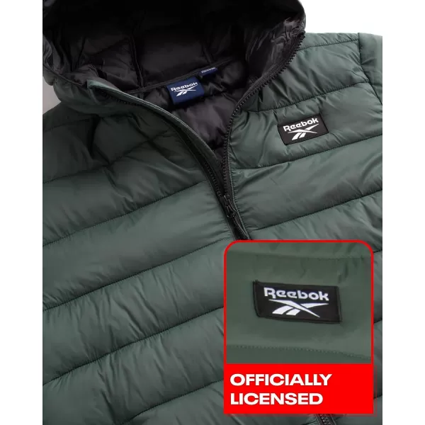 imageReebok Mens Jacket  Packable Quilted Puffer Coat  Weather Resistant Lightweight Outerwear Windbreaker Coat for Men MXXLHunter